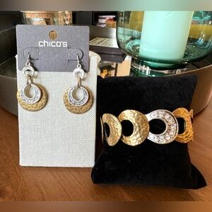 Chico's Gold and Silver Bracelet and Earring Set